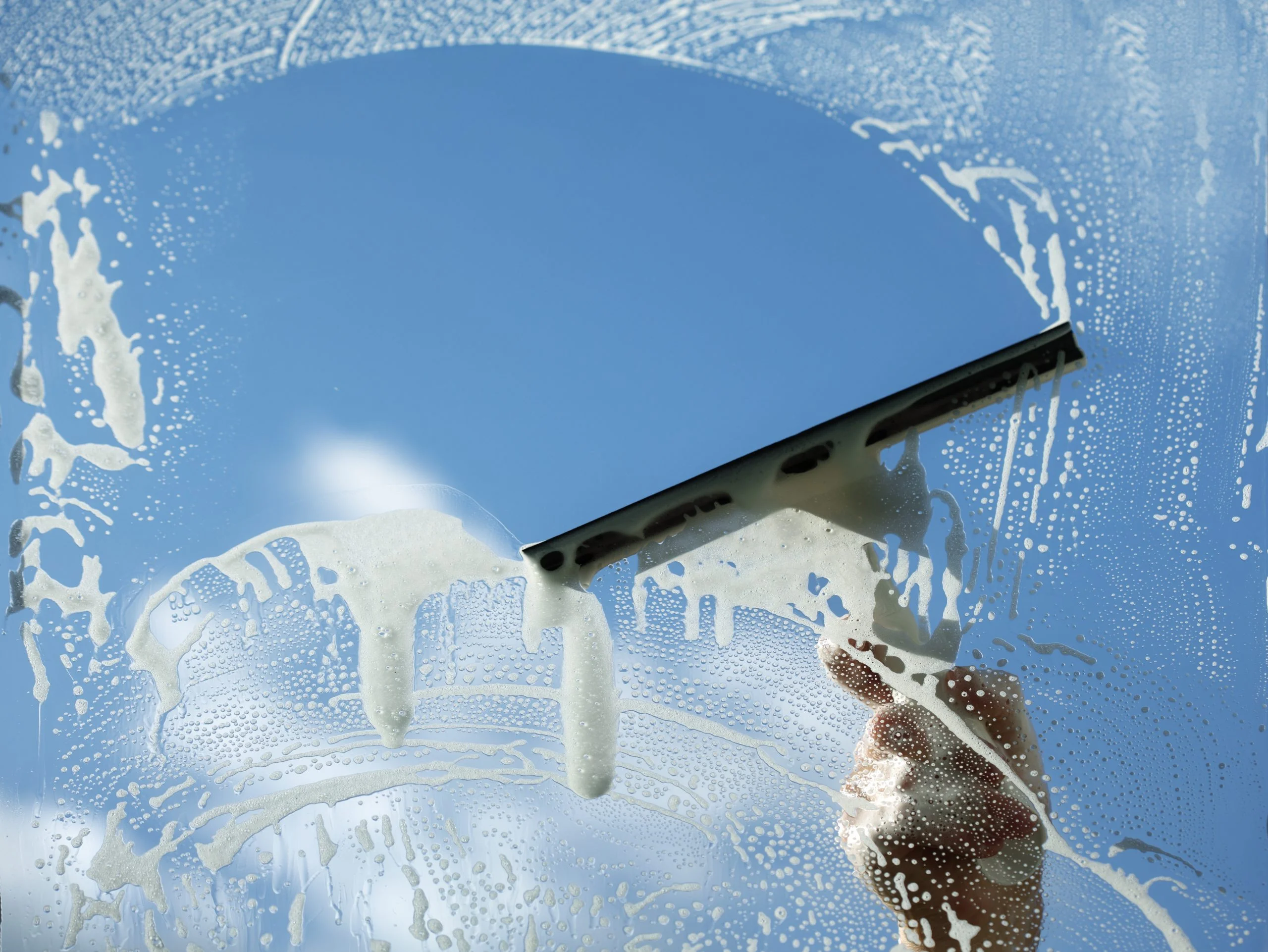 Professional window cleaning showing crystal clear, streak-free results